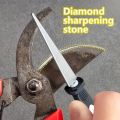 2-in-1 diamond sharpening stone, suitable for knives, scissors, and gardening tools - durable steel structure. 