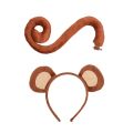 Animals Cosplay Costume Sets Monkey Ears Headband Plush Tail for Halloween. 