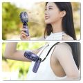 4000mAh Handheld Mini Fan Foldable Portable Neck Hanging Fans 5 Speed USB Rechargeable Fan with Phone Stand and Display Screen_Prime Mall. 