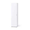 Single Door Wardrobe Armoire Closet with Hanging Storage, White Wood. 