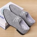Men Canvas Pointy Toe Non Slip Brief Lace Up Dress Casual Business Shoes
..