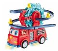 Fire Rail Car Duck Swivel Slide, Funny Automatic Stair-Climbing Ducklings Cartoon Race Track Set Little Lovely Duck Slide Toy Escalator Toy with Lights and sound free shipping / free cod / free delivery. 