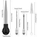 Turkey Baster Set Seasoning Sauce Injection Pump Stainless Steel Turkey Baster Syringe Meat Marinade Injector Needle for Kitchen.