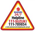 Suzuki help line sticker for all new Suzuki cars stickers. 