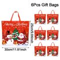 6pcs Christmas Reusable Gift Bags with Handles Durable Plastic Xmas Tote Bags Gifts Wrapping Shopping Christmas Decorations 2025. 