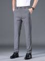 Summer Thin Stretch Trousers Men Elastic Waist Korean Classic Black Gray Blue Business Casual Formal Pants Male Brand. 