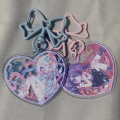 2pcs/set Game NEEDY GIRL OVERDOSE Rain Ame KAnge Cosplay Keychain Acrylic Heart Pendant Keyring Bag Accessories Girls Ornament.