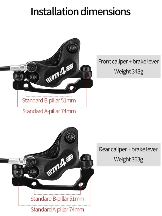MEROCA%20NEW%20M4S%204-Piston%20MTB%20Hydraulic%20Brakeset%20Split%20Brake%20Left%20rear%20and%20Right%20front%20Brake%20850mm/1600mm%20For%20MTB%20Bike%20Disc%20Brake%20-%20Image%203