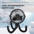 New Multifunctional Childrens Stroller Mini Fan Portable USB Charging Small Fan Mobile Phone Holder Outdoor Handheld Octopus Fan. 