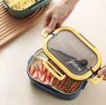 Double Compartmental Bento Lunch Box 1200ml: 6-partition, Leak-Proof, Microwave Safe, BPA Free. 