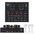 V8 Sound Card Audio Set Interface External Usb Live Microphone Sound Card Bluetooth Function For Computer Pc Mobile Phone Singin. 