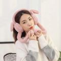 Funny Rabbit Ear Muffs Soft Moving Jumping Ears Winter Warm Earmuffs Ear Warmer for Women Girls.