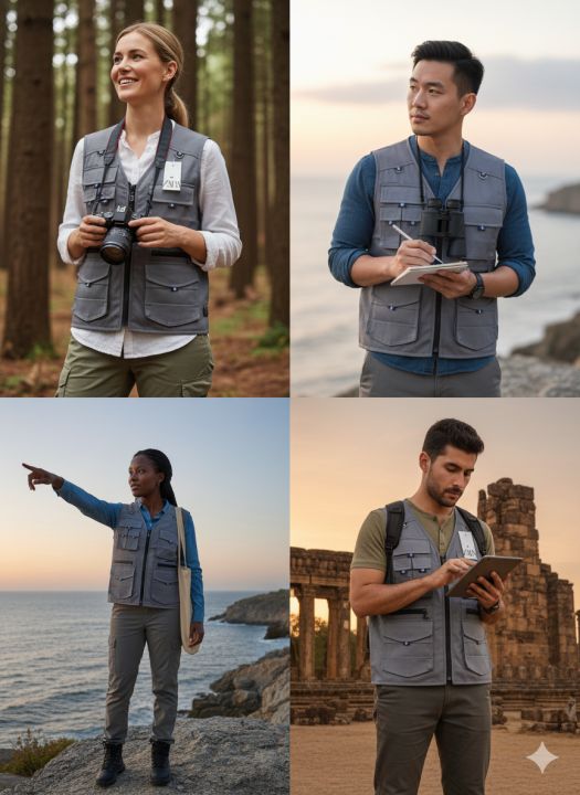 Safari Jacket for Men – Stylish 6 Pocket Design – Durable Jeans Cotton – Guaranteed Colors – By Zee Collection