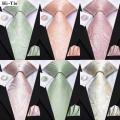 Hi-Tie Dusty Pink Paisley Men Fashion Necktie Handkerchief Cufflinks for Tuxedo Accessory Classic Luxury Tie for Man .