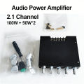 100W+50W*2 2.1 Channel Digital Audio Power Amplifier Board Bluetoth Wireless Module Subwoofer AUX 12/24V Stereo HiFi Amp Speaker. 