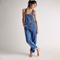 Washed Denim Overalls For Women, Internet Celebrity Style, Age-reducing, Loose Wide-leg Floor-length Trousers, Denim Overalls.