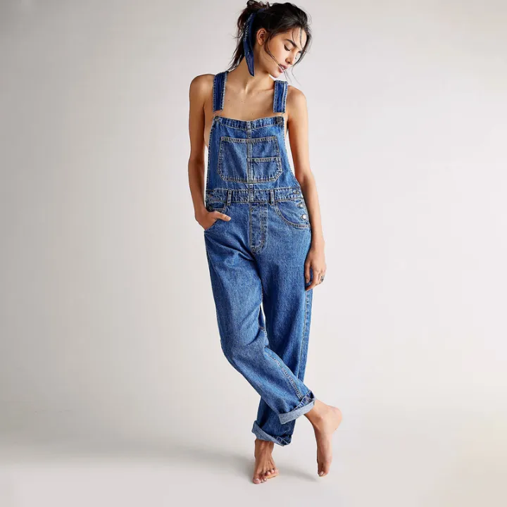 Washed%20Denim%20Overalls%20For%20Women,%20Internet%20Celebrity%20Style,%20Age-reducing,%20Loose%20Wide-leg%20Floor-length%20Trousers,%20Denim%20Overalls%20-%20Image%204