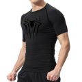 Spider Print Compression Shirts for Men Summer Short Sleeve Rash Guard Gym Workout Tshirt Athletic Quick Dry Undershirts Tops. 