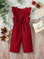 Kids Baby Girl's Solid Sleeveless Bodysuit For Summer European and American style Casual Jumpsuit. 