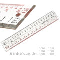 Multi-scale scale acrylic ruler engineer architect technical architecture drawing tool drawing ruler. 