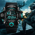 Men's Watch Fashion Sports Electronic Wristwatch Large dial Multifunctional Waterproof Luminous Alarm Kids Male's Military Watch. 