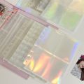 10PCS A5 Laser Rainbow Star Binder Sleeves 1/2/4Pockets Transparent Inside Page of Album 6 Ring Refill Inner Page Photocard Kpop. 
