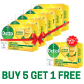 (Buy 5 Get 1 Free) Dettol Lime Fresh Soaps 125gmX5, Get 1 Dettol Lime Fresh Soap (120gm) FREE.
