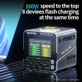 MECHANIC G-POWER 160W 8-port GaN Fast Charger PD QC 4C4A for IPhone Android Electronic Equipment Repair Fast Charging Tool. 