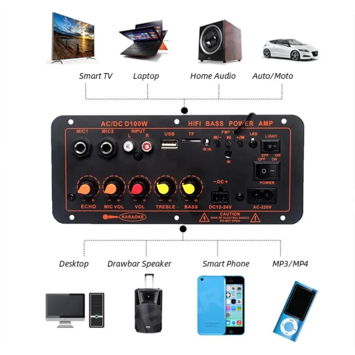 220V%2012V%20300W%20Digital%20Bluetooth%20Amplifier%20Board%20Subwoofer%20Dual%20Microphone%20Karaoke%20Amp%20Speaker%20Home%20Theater%20DIY%20Rechargable%20Version%20300W%20-%20Image%203