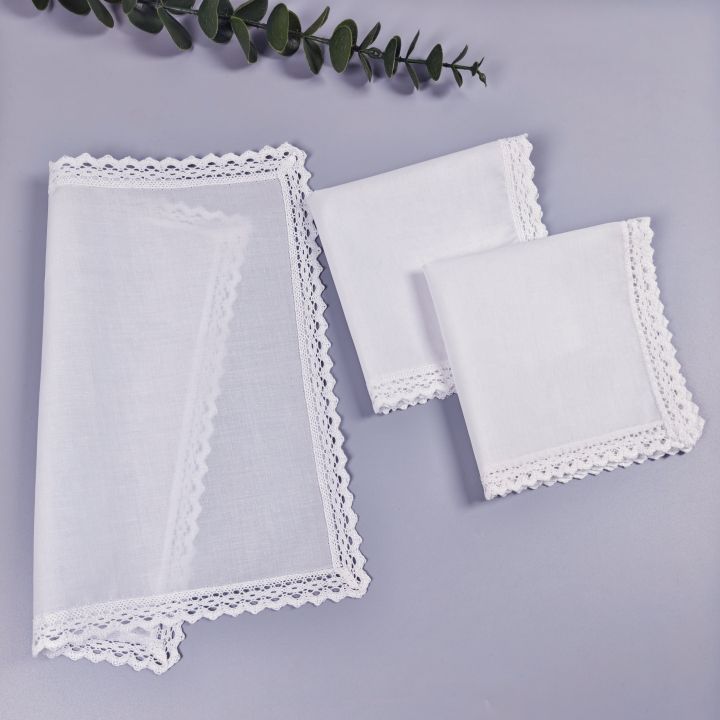 Wedding%20Season%203PCs%20Pure%20White%20Lace%20Pure%20Cotton%20Happy%20Handkerchief%20to%20Send%20Friends%20to%20Send%20Mom%2028cm/11in%20Thin.%20-%20Image%202