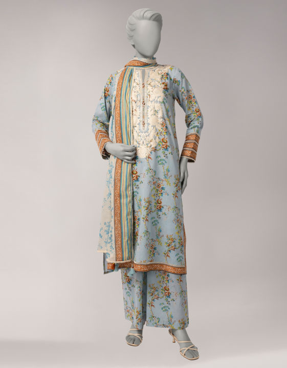 Junaid Jamshed Unstitched 3 Piece Suit Multicolor Lawn Embroidered - Designcode: 26-3744 Cultural Fusion-02 -Collection: Spring Vol 1 2026