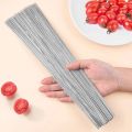 50Pcs Reusable Stainless Steel Barbecue Skewer with Wooden Handle BBQ Skewers Kebab Iron Stick for Outdoor Camping Picnic Tools. 