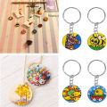 30PCS Round-Shaped Wooden Keychain Set with Unfinished Wood Chip Key Rings DIY Supplies for Craft Wholesale Accessories. 