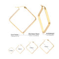 LUXUSTEEL Big Suqare Hoop Earrings For Women Stainless Steel Geometirc Statement Earrings Punk Jewelry Party Birthday . 