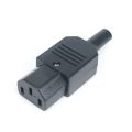 IEC 10A 250V Straight Cable Plug Connector Rewireable C13 C14 Plug Rewirable Power Connector 3 pin AC Socket.