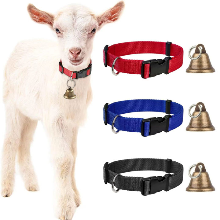 1pc Goat Collars with Bells Horse Sheep Grazing Bells Adjustable Collar Pet Anti-Lost Loud Bell for Small Farm Animal Sheeps Cow