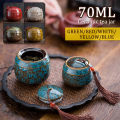 70ml Ceramic Canister Mini Cremation Urn Seal Pot Memorial Container Pet Urn Keepsake Funeral Casket Dog Cat Bird Columbarium. 