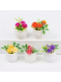 1/12 Dollhouse Miniature Potted Plant, Realistic Greenery & Flower Decor Model, Random 4pcs.