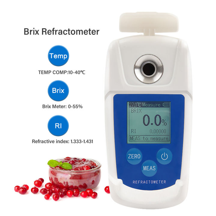 High Precision 0-55% Digital Brix Refractometer Brix Meter Automatic ...