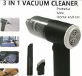 3 in 1 Portable Mini Vacuum Cleaner | Rechargeable Handheld Air Blower & Suction Cleaner for Car, Home, Laptop & Keyboard Cleaning. 