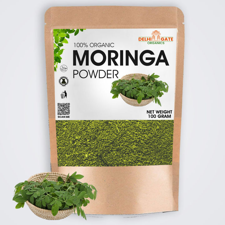 Organic Moringa Leaf Fine Powder For Weight Loss 100g Delhi Gate Organics