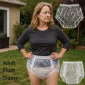 New Design Side Snap Button Sand Transparent Adult Diaper Reusable Washable Waterproof Underwear Noiseless Outer/Inner Wear.