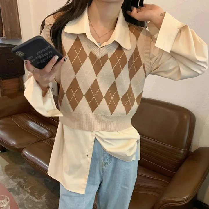 Autumn%20Fashion%20Female%20Vintage%20Plaid%20Sweater%20Vests%20Women's%20Tank%20Tops%20Knitted%20Crop%20Top%20Women%20Sleeveless%20Knitted%20Vest%20Waistcoat%20-%20Image%202