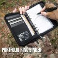 KOSIBATE A6 Tactical Notebook with Zippered Padfolio Ring Binder Loose-Leaf Paper Weatherproof Notepad. 