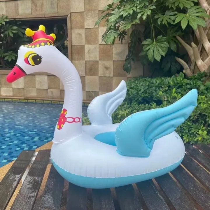 Cartoon Kids Inflatable Pool Toys Crown Swan Swimming Floating Chair Summer Oudoor Funny Water Toys PVC Inflatable Ring for Baby