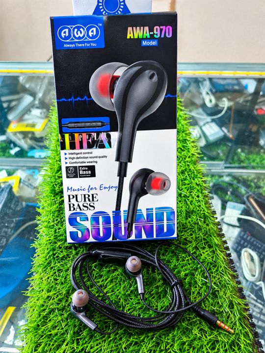 AWA-970 In-Ear Earphones – Pure Bass Stereo Sound with Built-In Microphone
AWA 970 Wired Handsfree – Extra Bass Audio & High-Definition Sound Quality
Comfortable In-Ear Earphones with Intelligent In-Line Control for Music & Calls
Premium Bass Earphones wi