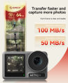 ORICO 64GB MicroSDXC UHS-I Memory Card, 180MB/s, 4K UHD Recording, U3, Class10, V30, A1, Micro SD for Action Camera, Dash Cam. 
