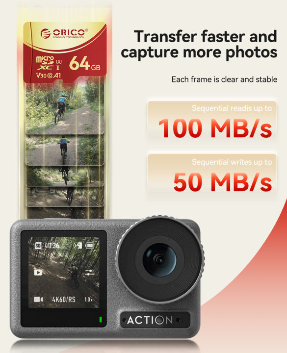 ORICO%2064GB%20MicroSDXC%20UHS-I%20Memory%20Card,%20180MB/s,%204K%20UHD%20Recording,%20U3,%20Class10,%20V30,%20A1,%20Micro%20SD%20for%20Action%20Camera,%20Dash%20Cam%20-%20Image%205