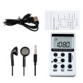 HanRongDa HRD-103 AM FM Digital Radio 2 Band Stereo Receiver w/ Headphones LCD Screen Rechargeable Battery Portable Pocket Radio.