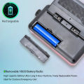Solar Portable FM Radio Rechargeable Bluetooth Speaker USB TF Card MP3 Music Player with Recording LED Light Radio FM Receiver. 